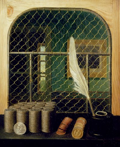 Cashier Counter with coins, 1829 by Gabriel Germain Joncherie
